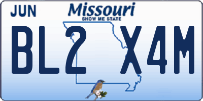 MO license plate BL2X4M