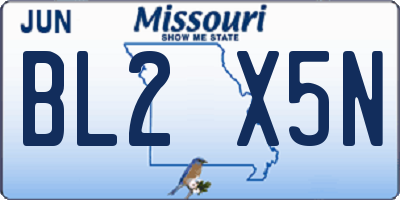 MO license plate BL2X5N