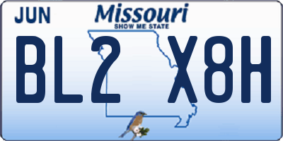 MO license plate BL2X8H