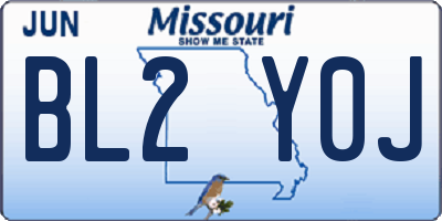 MO license plate BL2Y0J