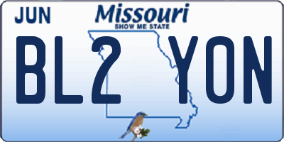 MO license plate BL2Y0N