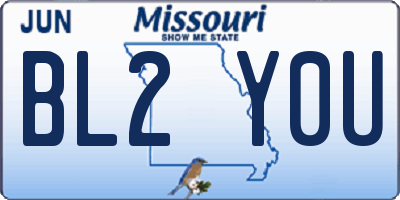 MO license plate BL2Y0U