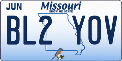 MO license plate BL2Y0V