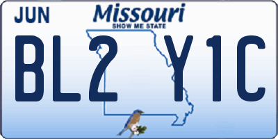 MO license plate BL2Y1C