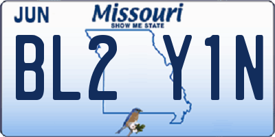 MO license plate BL2Y1N