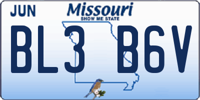 MO license plate BL3B6V