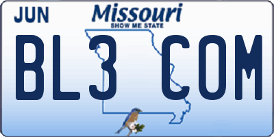 MO license plate BL3C0M