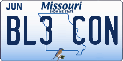 MO license plate BL3C0N