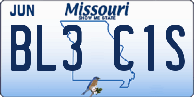 MO license plate BL3C1S