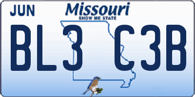 MO license plate BL3C3B