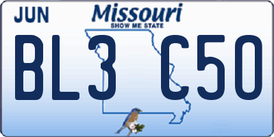 MO license plate BL3C5O