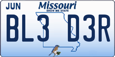 MO license plate BL3D3R