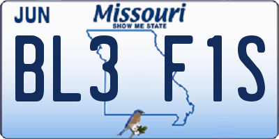 MO license plate BL3F1S