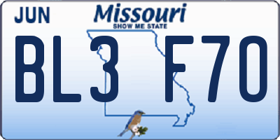 MO license plate BL3F7O