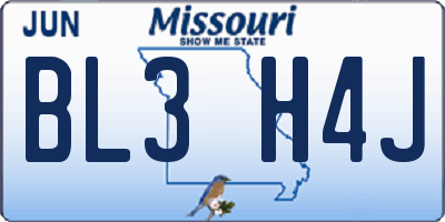 MO license plate BL3H4J