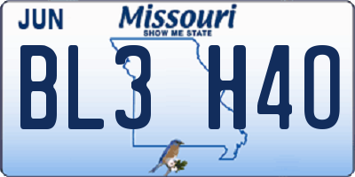 MO license plate BL3H4O