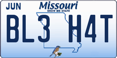 MO license plate BL3H4T