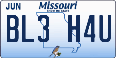 MO license plate BL3H4U
