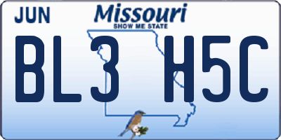 MO license plate BL3H5C