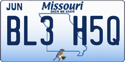 MO license plate BL3H5Q