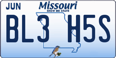 MO license plate BL3H5S