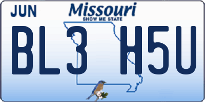MO license plate BL3H5U