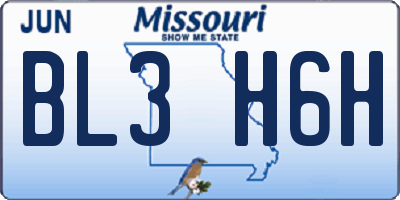 MO license plate BL3H6H