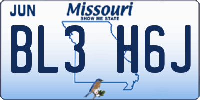 MO license plate BL3H6J