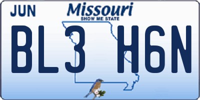 MO license plate BL3H6N