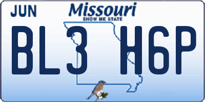 MO license plate BL3H6P