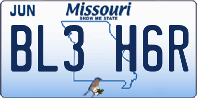 MO license plate BL3H6R