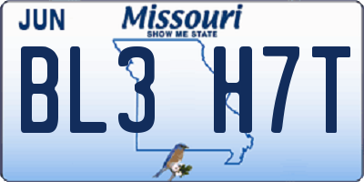 MO license plate BL3H7T
