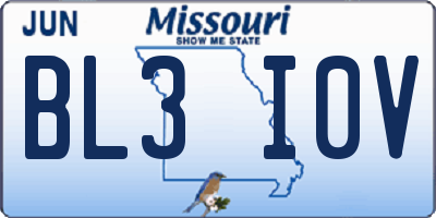 MO license plate BL3I0V