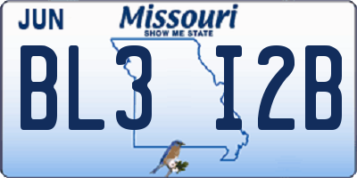 MO license plate BL3I2B