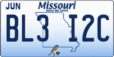 MO license plate BL3I2C