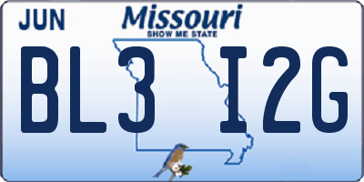 MO license plate BL3I2G