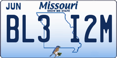 MO license plate BL3I2M