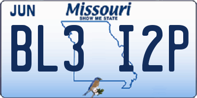 MO license plate BL3I2P