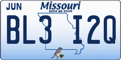 MO license plate BL3I2Q