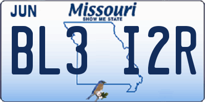 MO license plate BL3I2R