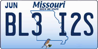 MO license plate BL3I2S