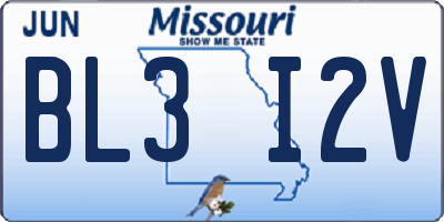 MO license plate BL3I2V