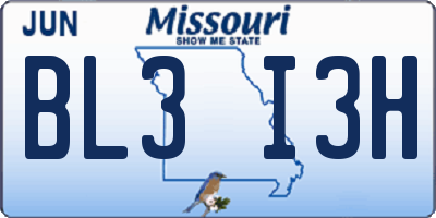MO license plate BL3I3H