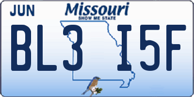 MO license plate BL3I5F
