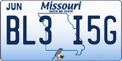 MO license plate BL3I5G