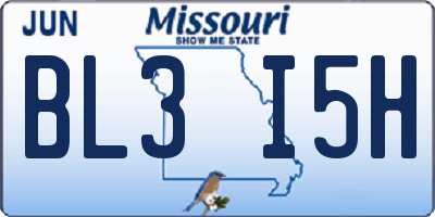 MO license plate BL3I5H