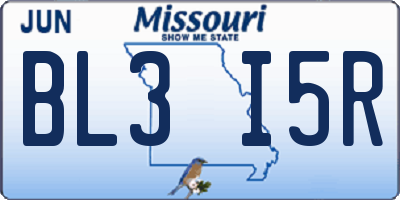 MO license plate BL3I5R