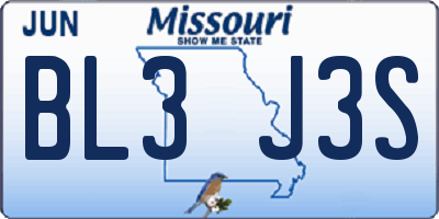 MO license plate BL3J3S