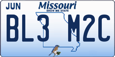 MO license plate BL3M2C