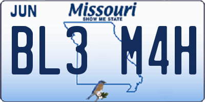 MO license plate BL3M4H
